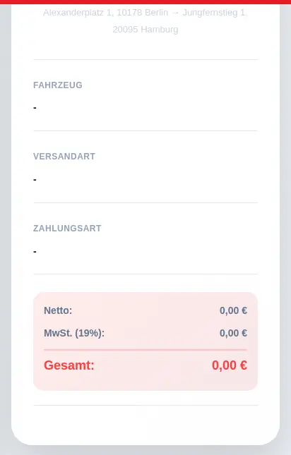 Live-Zusammenfassung: Netto, MwSt. und Gesamtpreis immer im Blick Live-Zusammenfassung: Netto, MwSt. und Gesamtpreis immer im Blick